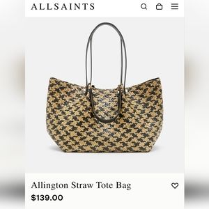 NWT ALL SAINTS ALLINGTON STRAW TOTE